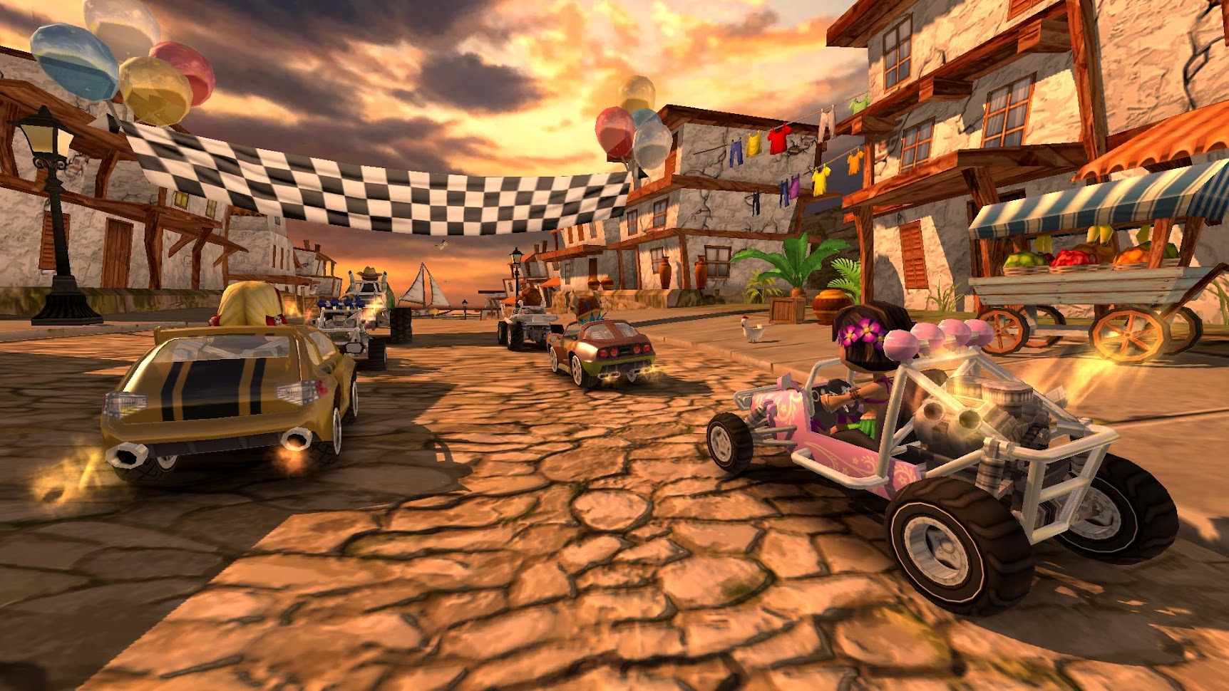 تحميل لعبة بيتش بجي ريسينج Beach Buggy Racing مهكرة للأندرويد